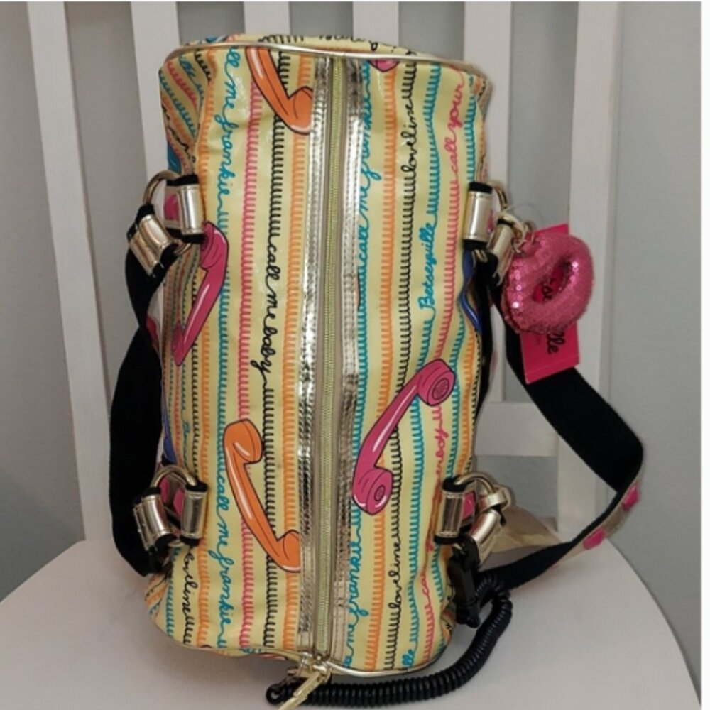 NWT  Betsey Johnson BETSEYVILLE CALL ME PHONE BARREL SATCHEL - Picture 10 of 11